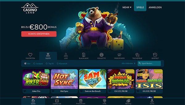 Casinoland online casino game